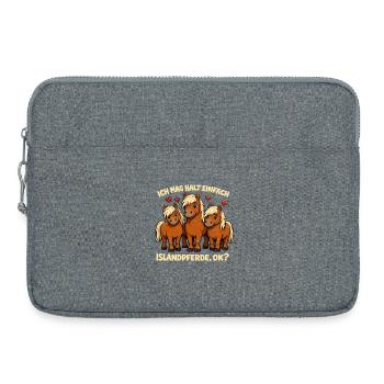Motif de déclaration des amateurs de chevaux islandais - Sacoche pour ordinateur portable 15 pouces - gris chiné - Devant