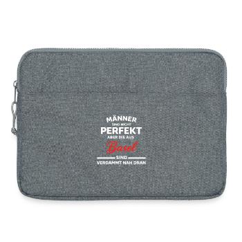Basel Männer Nicht Perfekt Spruch - Laptoptasche 15" - Grau meliert - Vorne