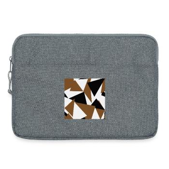 Brown Black Triangles Geometry - Laptop bag 15" - heather grey - Front