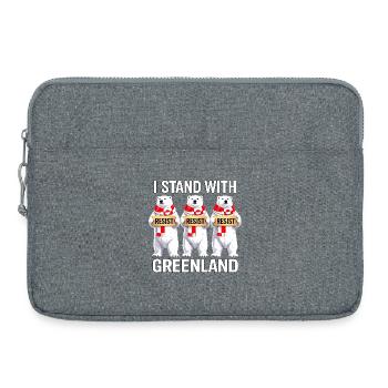 Grönlandisches Eisbären-Trio - Laptoptasche 15" - Grau meliert - Vorne