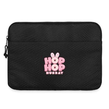 Hop Hop Hourra | Motif de la jolie phrase de lapin - Sacoche pour ordinateur portable 15 pouces - noir - Devant