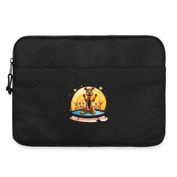 Fröhlicher Hund auf Trampolin - Laptoptasche 15" - Schwarz - Vorne