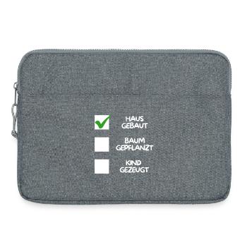 Maison construite (plantée dans un arbre, enfant engendré) blanche - Sacoche pour ordinateur portable 15 pouces - gris chiné - Devant