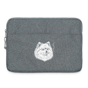Rauchender Pomeranian: Lustiges Zwergspitz Meme - Laptoptasche 15" - Grau meliert - Vorne
