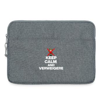KEEP CALM AND VERWEIGERN! MUSTERUNG WEHRPFLICHT w - Laptoptasche 15" - Grau meliert - Vorne