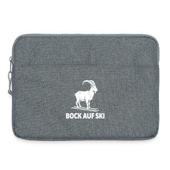 Funny ibex for skiers - Laptop bag 15" - heather grey - Front
