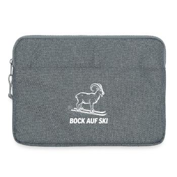 Funny ibex for skiers - Laptop bag 15" - heather grey - Front