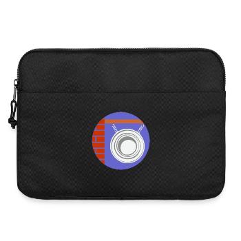51169_Friseur Kreispendant vor Backsteinwand - Laptoptasche 15" - Schwarz - Vorne