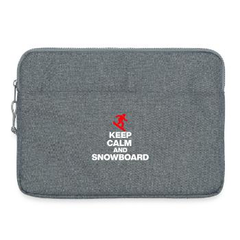RESTE CALME ET FAIS DU SNOWBOARD ! PLAISIR SUR LES PISTES ET PLAISIR EN CABANE - Sacoche pour ordinateur portable 15 pouces - gris chiné - Devant