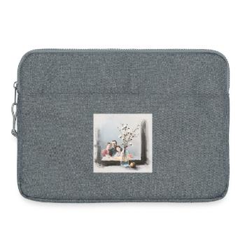 Petit déjeuner en famille - Sacoche pour ordinateur portable 15 pouces - gris chiné - Devant