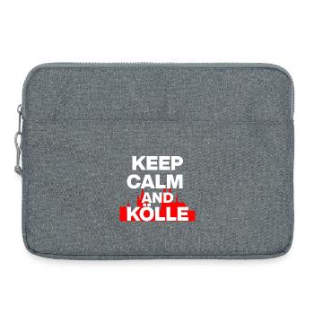 KEEP CALM AND KÖLLE! KÖLN LIEBE KÖLSCH LOVER weiß - Laptoptasche 15" - Grau meliert - Vorne