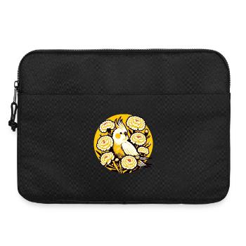 Calopsitte au milieu du cercle de pivoines - Sacoche pour ordinateur portable 15 pouces - noir - Devant