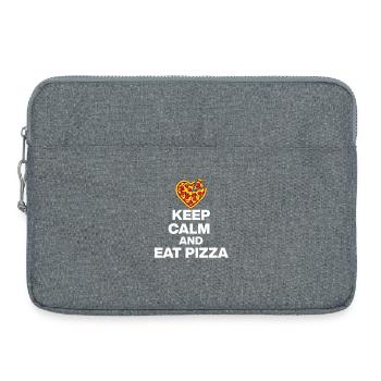 RESTE CALME ET MANGE DE LA PIZZA, CADEAU 🍕 DE TOXICOMANE DE PIZZA - Sacoche pour ordinateur portable 15 pouces - gris chiné - Devant