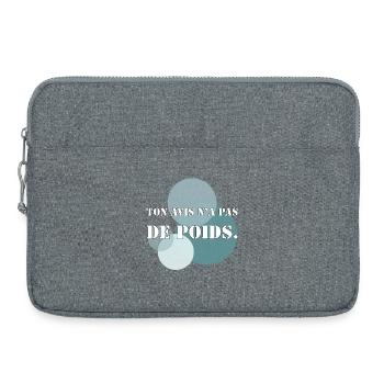 YOUR OPINION HAS NO WEIGHT. - Laptop bag 15" - heather grey - Front