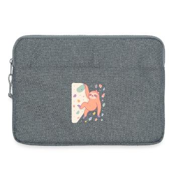 Boulder-Faultier für Frauen und Kletterfans - Laptoptasche 15" - Grau meliert - Vorne