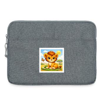 Sunny the Little Lion - Laptop bag 15" - heather grey - Front