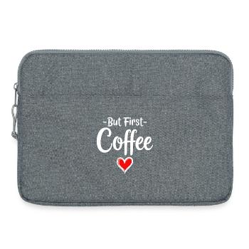 Mais d’abord, déclaration d’amateur de café - Sacoche pour ordinateur portable 15 pouces - gris chiné - Devant