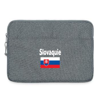 Slovakia, stylized flag and coat of arms - Laptop bag 15" - heather grey - Front