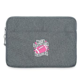 Je connais la citation de football Play Like a Girl - Sacoche pour ordinateur portable 15 pouces - gris chiné - Devant