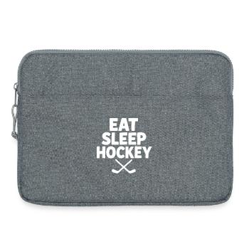 Eat Sleep Hockey - Laptop bag 15" - heather grey - Front