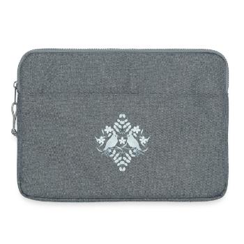Scène florale symétrique des oiseaux - Sacoche pour ordinateur portable 15 pouces - gris chiné - Devant