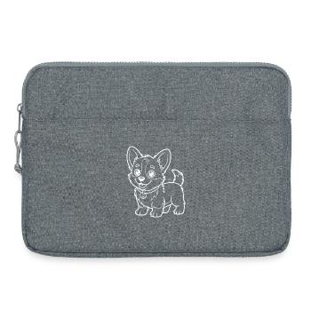 Chihuahua Konturzeichnung Charm - Laptoptasche 15" - Grau meliert - Vorne