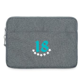 18 Star Pattern, Numbers, Birthday - Laptop bag 15" - heather grey - Front