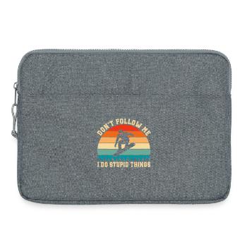 Snowboarden Folgt mir nicht Ich mache dumme Sachen - Laptoptasche 15" - Grau meliert - Vorne