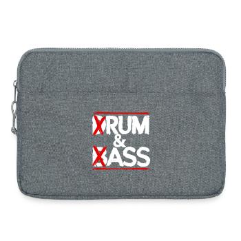Drum & Bass Rum & Ass Funny Drummer - Laptop bag 15" - heather grey - Front