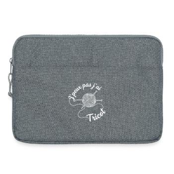 Si jpeux pas j'ai tricot - Sacoche pour ordinateur portable 15 pouces - gris chiné - Devant