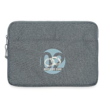 Idée Cadeau Couple 2 Ans de Mariage Noces de Cuir - Sacoche pour ordinateur portable 15 pouces - gris chiné - Devant