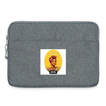 Alicia Portrait mit Turban – Gelber Hintergrund - Laptoptasche 15" - Grau meliert - Vorne