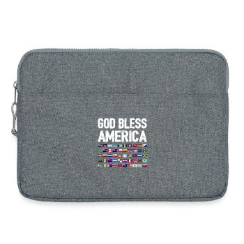 God Bless America Continent All Countries Heritage - Laptop bag 15" - heather grey - Front