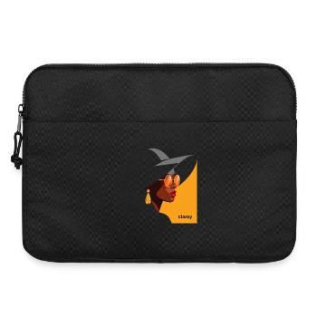 Elegant woman with hat and sunglasses - Laptop bag 15" - black - Front