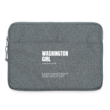 Washington Girl Typo Portrait - Laptop bag 15" - heather grey - Front