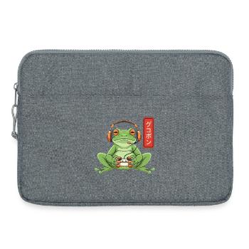 Japanese Gamer Frog Art Men Women Boys Funny  - Laptoptasche 15" - Grau meliert - Vorne
