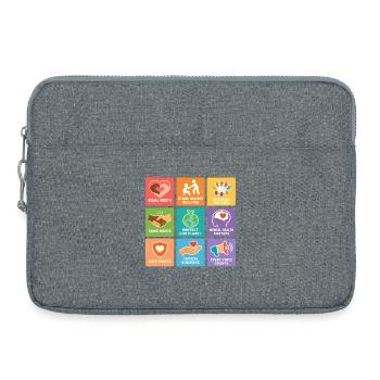 Menschenrechte Gleichheit Inklusion Statement - Laptoptasche 15" - Grau meliert - Vorne