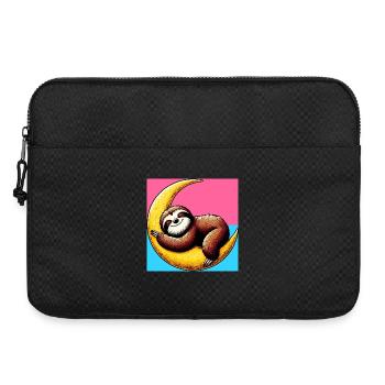 Sloth sleeps on the Moon - Laptop bag 15" - black - Front