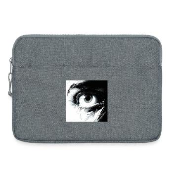 Œil abstrait en noir et blanc - Sacoche pour ordinateur portable 15 pouces - gris chiné - Devant
