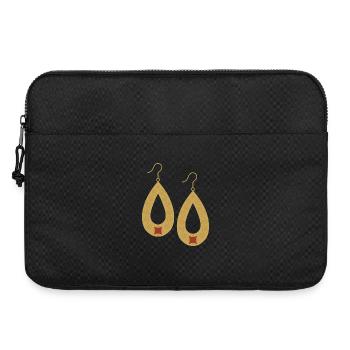 Boho-Tropfengold-Ohrringe - Laptoptasche 15" - Schwarz - Vorne