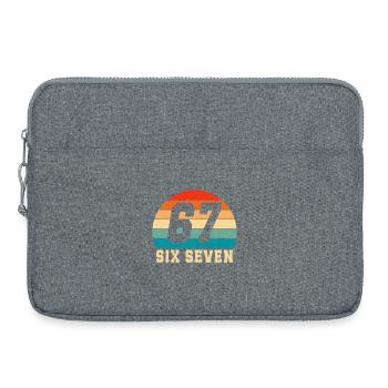 67 Six Seven Brainrot - Sacoche pour ordinateur portable 15 pouces - gris chiné - Devant