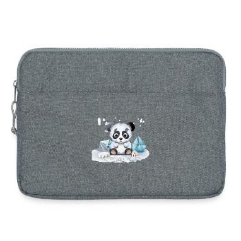 Kuschelpanda im Eisschatz - Laptop bag 15" - heather grey - Front