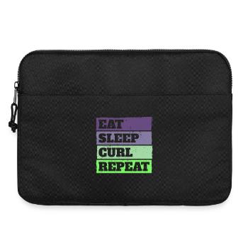 Eat Sleep Curl Repeat Rétro Vintage Sport Look - Sacoche pour ordinateur portable 15 pouces - noir - Devant