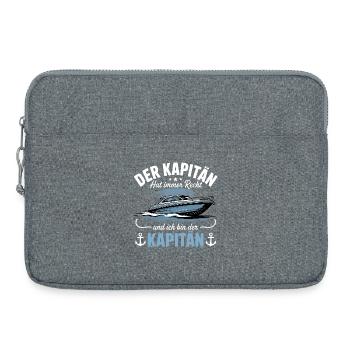 Capitaine de bateau, permis de bateau - Sacoche pour ordinateur portable 15 pouces - gris chiné - Devant