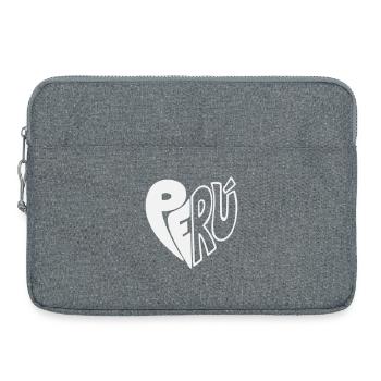 Peru Hand Drawn Logo - Farbe variabel  - Laptoptasche 15" - Grau meliert - Vorne