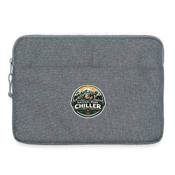 Natürlich Chilliger Faultier Badge - Laptoptasche 15" - Grau meliert - Vorne