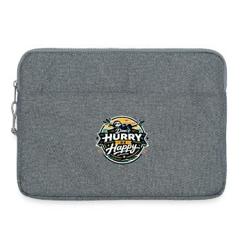 Ne te presse pas, sois heureux paresseux - Sacoche pour ordinateur portable 15 pouces - gris chiné - Devant