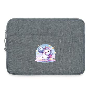 Fête disco licorne pastel - Sacoche pour ordinateur portable 15 pouces - gris chiné - Devant