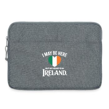 Ireland Heartbeat Design - Laptop bag 15" - heather grey - Front
