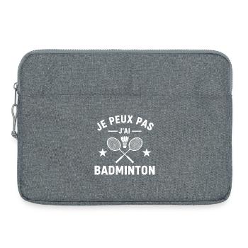 Je Peux Pas J'ai Badminton - Sacoche pour ordinateur portable 15 pouces - gris chiné - Devant